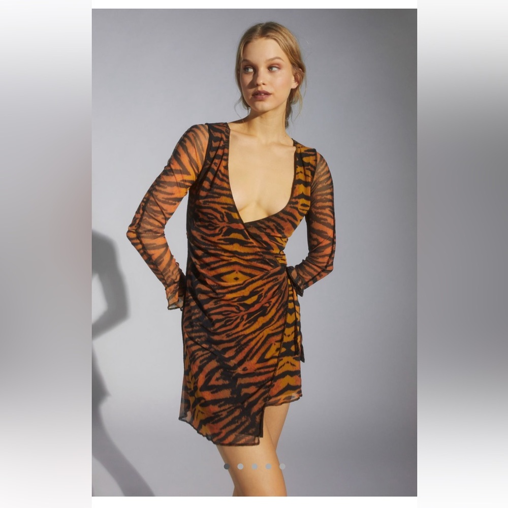 Urban Outfitters Ace Printed Mesh Dress